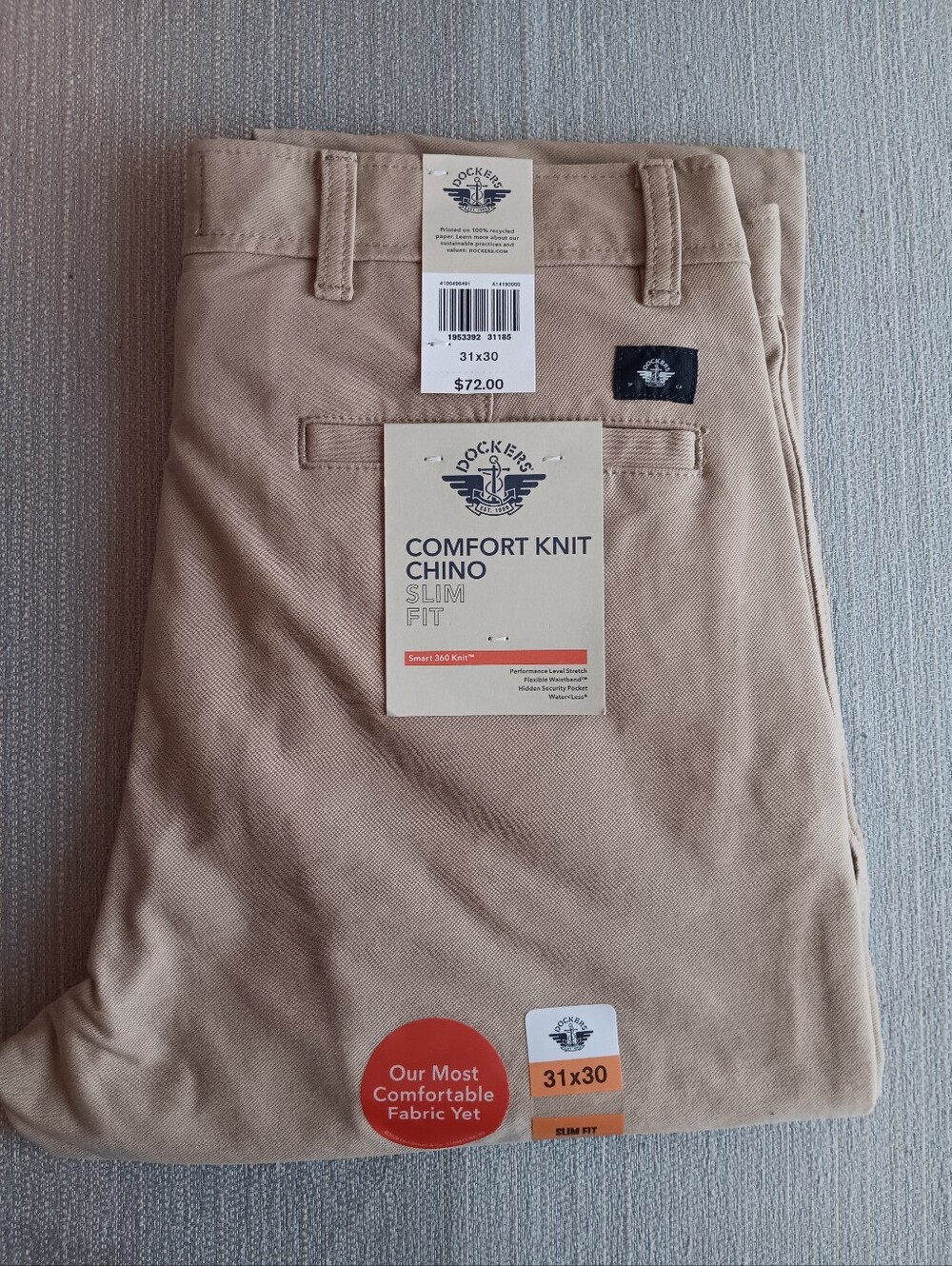 Dockers Men's Comfort Knit Chino Slim Fit, NWT, Size 31x30